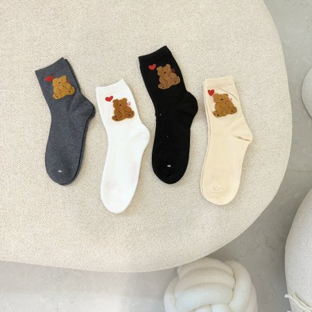 جرابات قطن دب تطريز