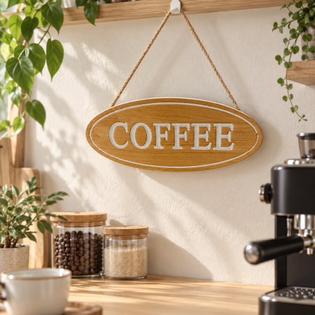 تعليقة خشب coffee