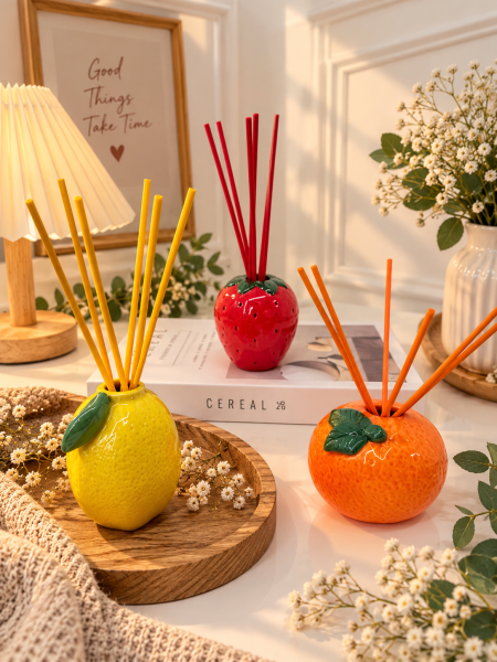 معطر جو عيدان شكل فواكه بورسلان حجم كبير
