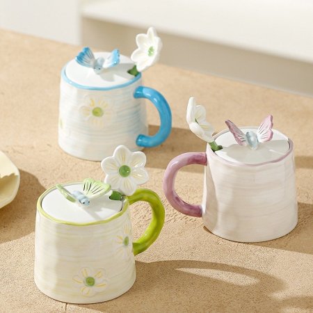 مج هاند ميد ورد وفراشة ومعلقة وردة