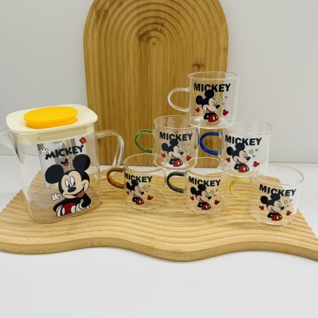 طقم ابريق مع 6 فناجين قهوة ميكي ماوس