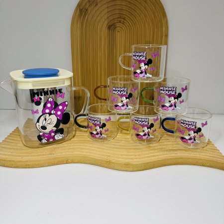 طقم ابريق مع 6 فناجين قهوة ميني ماوس