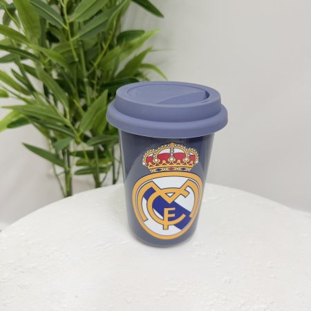 مج بورسلان مع غطاء سيلكون لحفظ الحرارة ريال مدريد