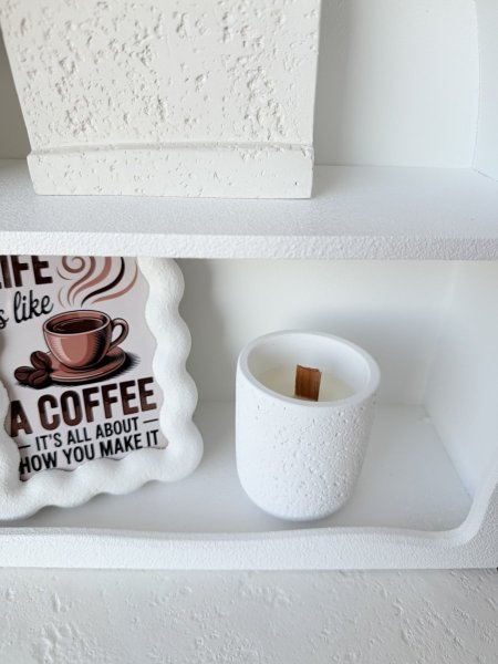 شمع ديكرو حجري لون ابيض