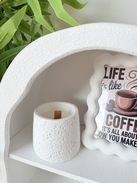 شمع ديكرو حجري لون ابيض