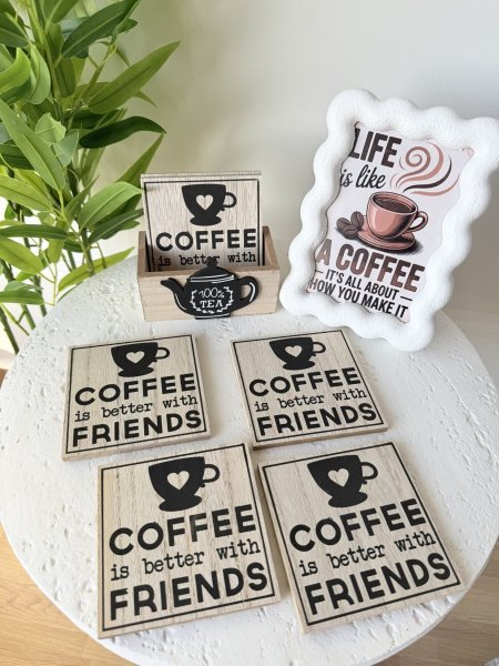 طقم كوستارت خشب للمجات