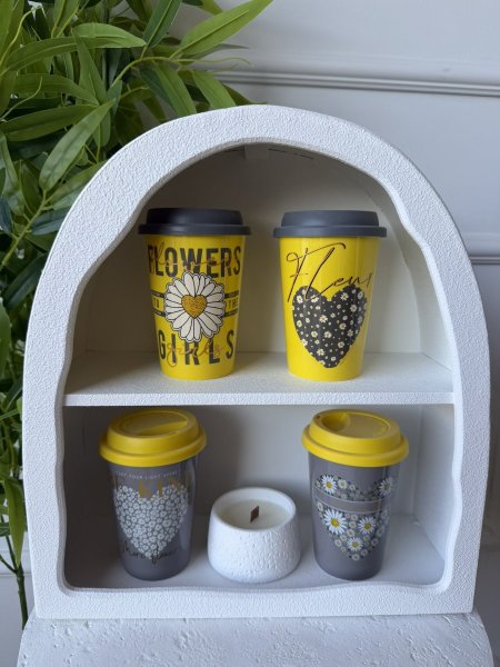 مج غطاء جلد ورد اقحوان